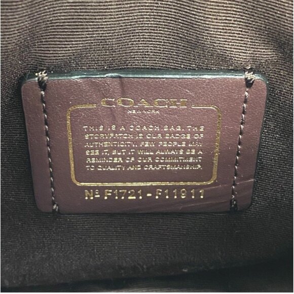 Coach F11911 Patricia Floral Embroidery Varsity Shoulder Bag Purple Leather - Picture 9 of 11